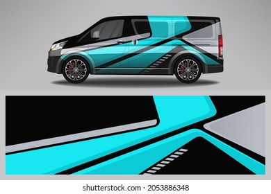 Wrap car vector design decal. Graphic abstract line racing background design for vehicle, race car, rally, adventure livery camouflage.