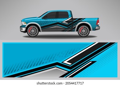 Wrap car vector design decal. Graphic abstract line racing background design for vehicle, race car, rally, adventure livery camouflage.