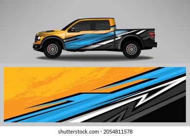 Wrap car vector design decal. Graphic abstract line racing background design for vehicle, race car, rally, adventure livery camouflage.