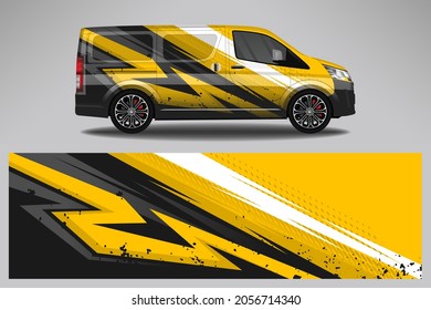 Wrap Auto Vektordesign decal. Grafische abstrakte Rennstrecke-Hintergrund-Design für Fahrzeug, Rennwagen, Rallye, Abenteuer-Limousine.