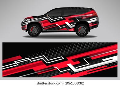 Ajustar el diseño del vector del coche. Diseño gráfico de fondo de carreras de línea abstracta para vehículos, autos de carreras, rally, camuflaje de rivalidad de aventura.