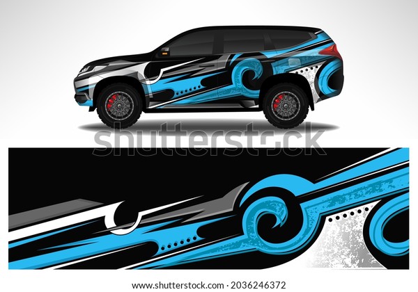 Wrap car vector design decal. Graphic
abstract line racing background design for vehicle, race car,
rally, adventure livery
camouflage.