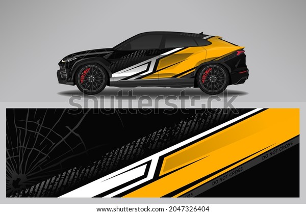 Wrap car vector design decal. Graphic\
abstract line racing background design for vehicle, race car,\
rally, adventure livery\
camouflage.