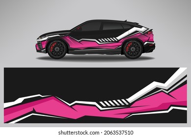 Wrap car vector design . Graphic abstract line racing background design for vehicle, race car, rally, adventure livery camouflage.