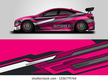 Wrap car vector , supercar, rally, drift . Graphic abstract stripe racing background