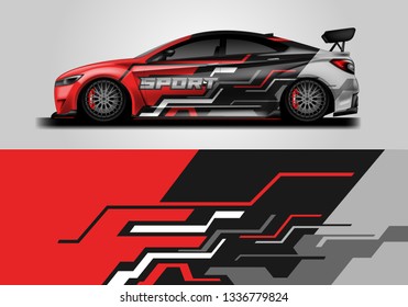 Wrap car vector , supercar, rally, drift . Graphic abstract stripe racing background