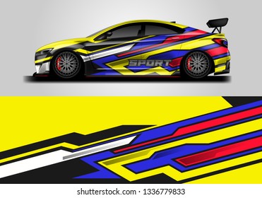 Wrap car vector , supercar, rally, drift . Graphic abstract stripe racing background