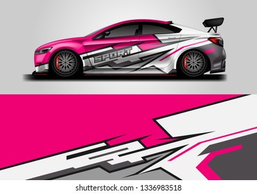 Wrap car vector , supercar, rally, drift . Graphic abstract stripe racing background