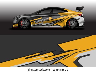 Wrap car vector , supercar, rally, drift . Graphic abstract stripe racing background