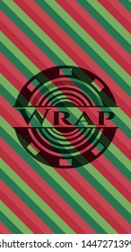 Wrap christmas style emblem. Vector Illustration. Detailed.