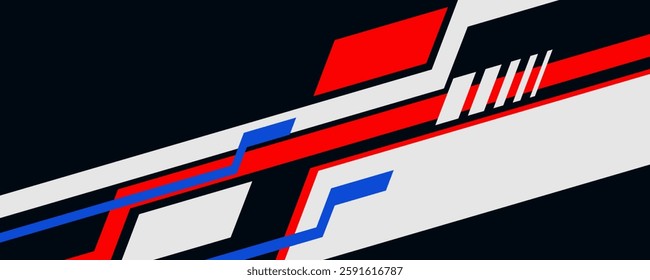 Wrap Design for Car. Sport stripes in cyberpunk style, racing vehicle stickers. Racing livery for tuning