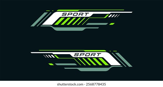 Wrap Design for Car Vector. Sport stripes, racing vehicle stickers. Racing stickers for tuning