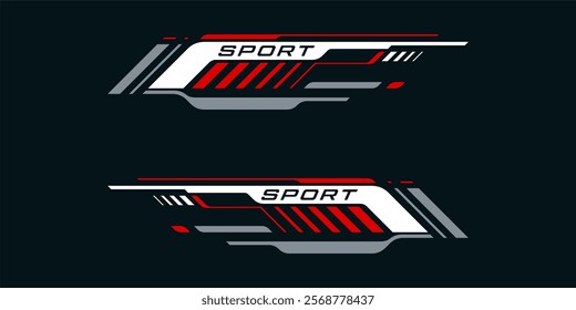 Wrap Design for Car Vector. Sport stripes, racing vehicle stickers. Racing stickers for tuning