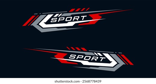 Wrap Design for Car Vector. Sport stripes, racing vehicle stickers. Racing stickers for tuning