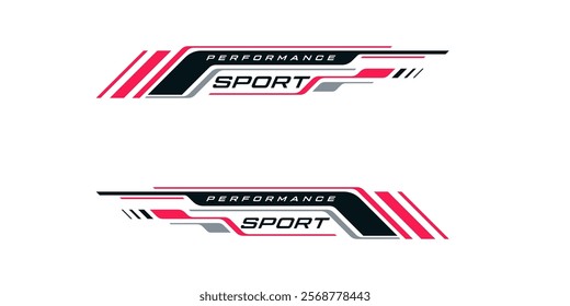 Wrap Design for Car Vector. Sport stripes, racing vehicle stickers. Racing stickers for tuning