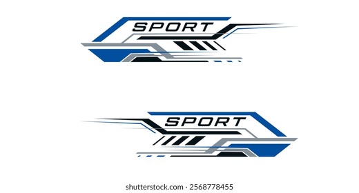 Wrap Design for Car Vector. Sport stripes, racing vehicle stickers. Racing stickers for tuning