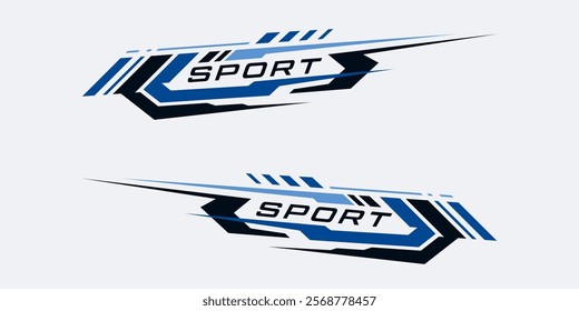 Wrap Design for Car Vector. Sport stripes, racing vehicle stickers. Racing stickers for tuning