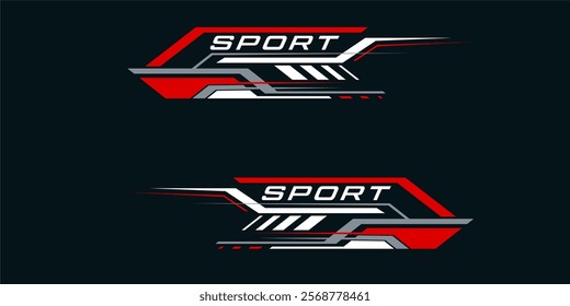 Wrap Design for Car Vector. Sport stripes, racing vehicle stickers. Racing stickers for tuning