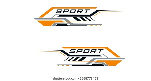 Wrap Design for Car Vector. Sport stripes, racing vehicle stickers. Racing stickers for tuning