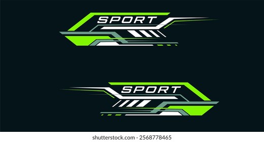 Wrap Design for Car Vector. Sport stripes, racing vehicle stickers. Racing stickers for tuning