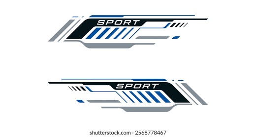 Wrap Design for Car Vector. Sport stripes, racing vehicle stickers. Racing stickers for tuning