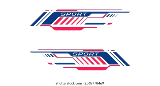 Wrap Design for Car Vector. Sport stripes, racing vehicle stickers. Racing stickers for tuning