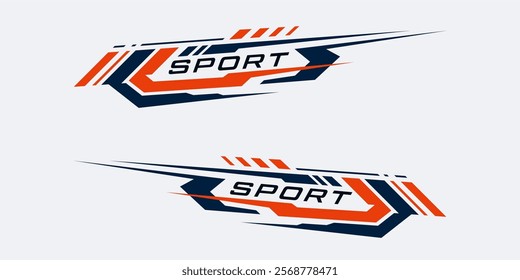 Wrap Design for Car Vector. Sport stripes, racing vehicle stickers. Racing stickers for tuning