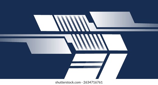 Diseño De Envoltura Para Vector De Coche. Rayas de deporte, blanco y negro, pegatinas de coche azul, pegatinas de carreras para la puesta a punto. eps10.