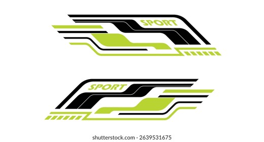 Wrap Design for Car Vector. Sport stripes, racing vehicle stickers. Racing stickers for tuning