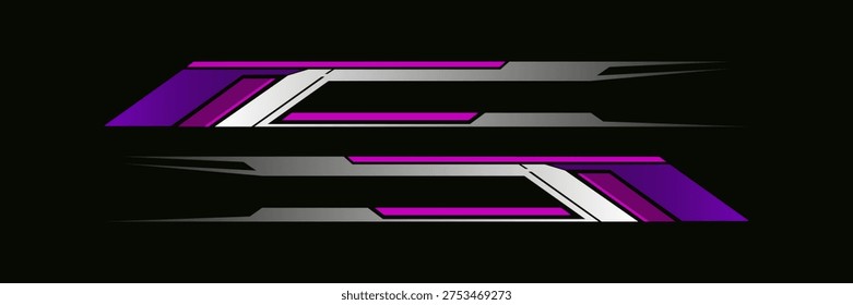 Wrap Design for Car Vector. Sport stripes, racing vehicle stickers. Racing stickers for tuning