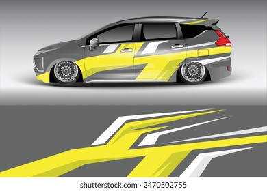 Wrap Design For Car vector. Sports stripes, car stickers Racing stickers for tuning