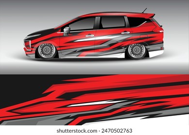 Wrap Design For Car vector. Sports stripes, car stickers Racing stickers for tuning