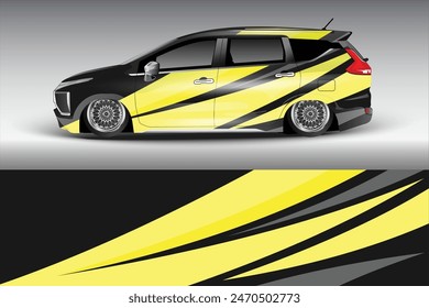 Wrap Design For Car vector. Sports stripes, car stickers Racing stickers for tuning