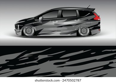 Wrap Design For Car vector. Sports stripes, car stickers Racing stickers for tuning