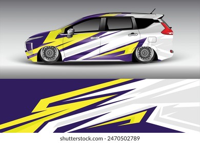 Wrap Design For Car vector. Sports stripes, car stickers Racing stickers for tuning