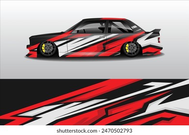 Wrap Design For Car vector. Sports stripes, car stickers Racing stickers for tuning