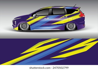 Wrap Design For Car vector. Sports stripes, car stickers Racing stickers for tuning