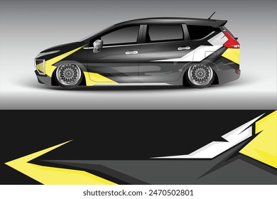 Wrap Design For Car vector. Sports stripes, car stickers Racing stickers for tuning