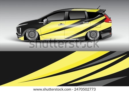 Wrap Design For Car vector. Sports stripes, car stickers Racing stickers for tuning