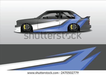 Wrap Design For Car vector. Sports stripes, car stickers Racing stickers for tuning