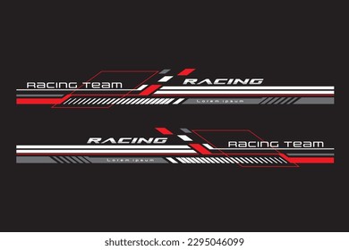 Wrap Design For Car vectors. Sports stripes, car stickers black color. Racing decals for tuning