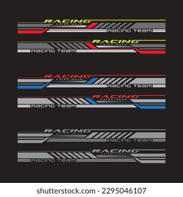 Wrap Design For Car vectors. Sports stripes, car stickers black color. Racing decals for tuning