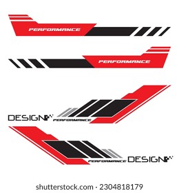 Wrap Design For Car vectors. Sports stripes, car stickers black color. Racing decals for tuning.