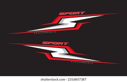 Wrap Design For Car vectors. Sports stripes, car stickers black color. Racing decals for tuning.