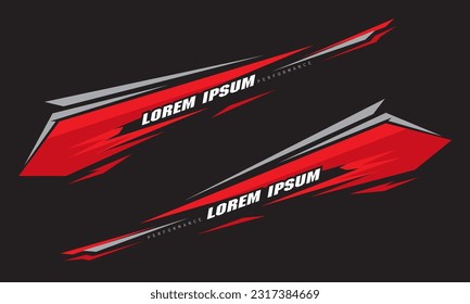 Wrap Design For Car vectors. Sports stripes, car stickers black color. Racing decals for tuning.