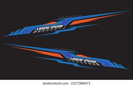 Wrap Design For Car vectors. Sports stripes, car stickers black color. Racing decals for tuning.