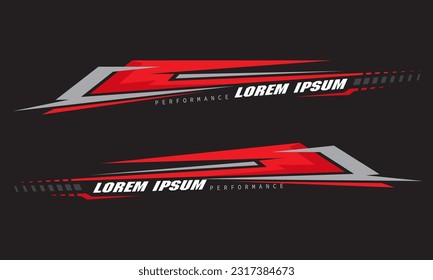 Wrap Design For Car vectors. Sports stripes, car stickers black color. Racing decals for tuning.