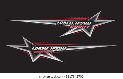 Wrap Design For Car vectors. Sports stripes, car stickers black color. Racing decals for tuning.