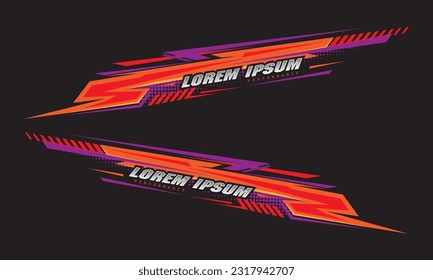 Wrap Design For Car vectors. Sports stripes, car stickers black color. Racing decals for tuning.