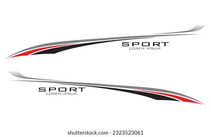 Wrap Design For Car vectors. Sports stripes, car stickers black color. Racing decals for tuning.